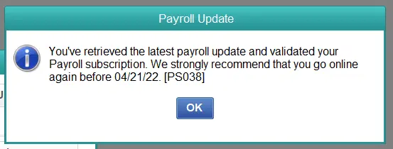 QuickBooks Update Error PS038