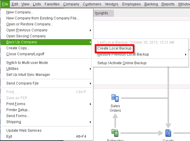 Create Local Backup