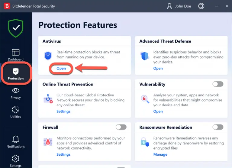 Bit-defender Antivirus scan