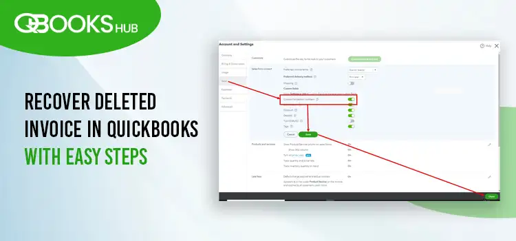 Recover Deleted Invoice in QuickBooks