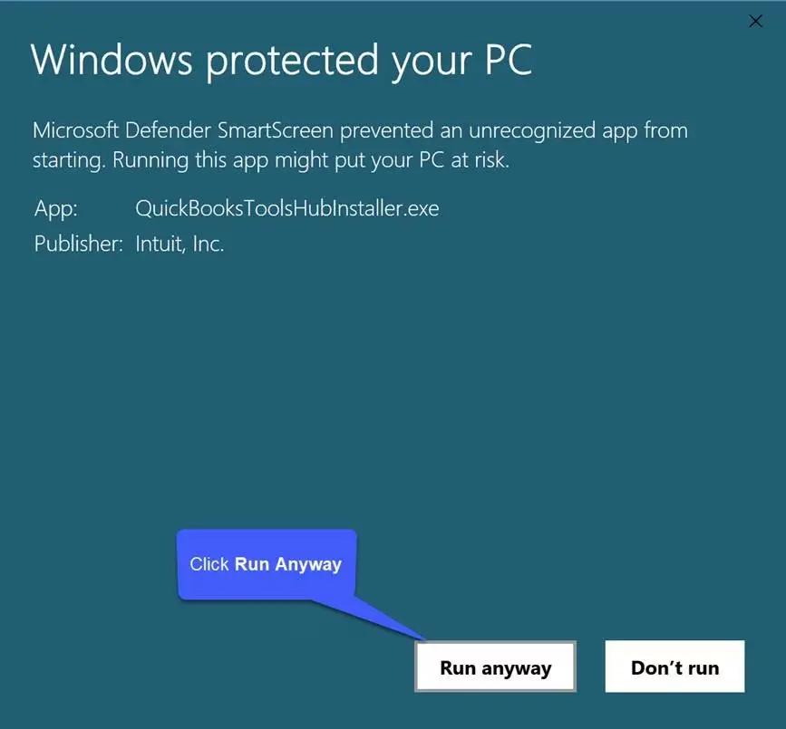 Windows protect your pc tab