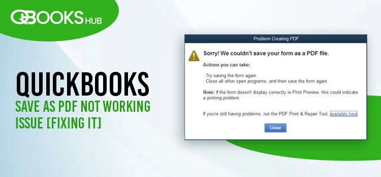 QuickBooks Save as PDF Not Working Issue