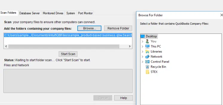 Scan Folders tab