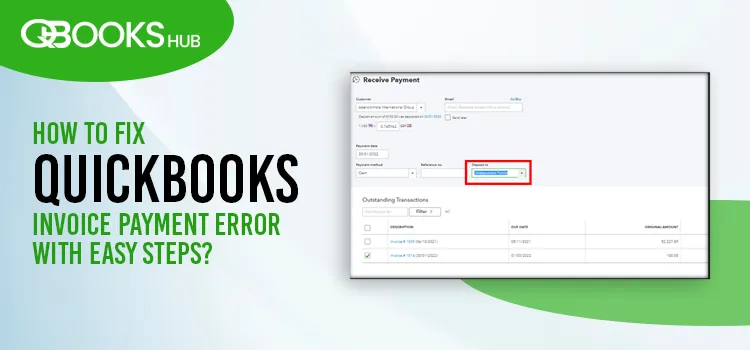 QuickBooks Invoice Payment Error