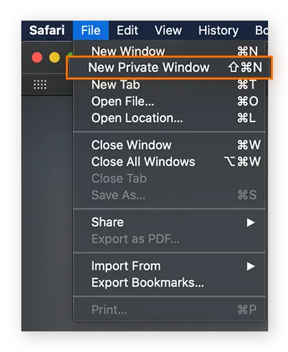 Open the private window