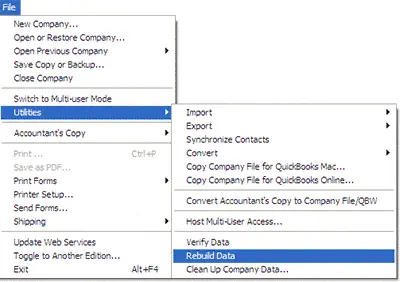 rebuild your company file data